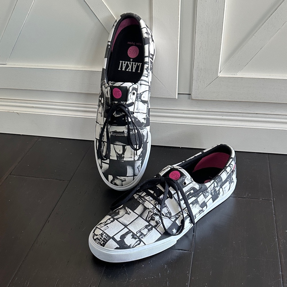 Lakai Camby Graphic Black and White Canvas Sneakers